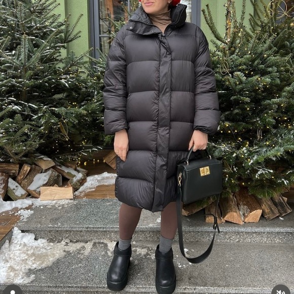 Zara long down feather puffer jacket black - Picture 15 of 16